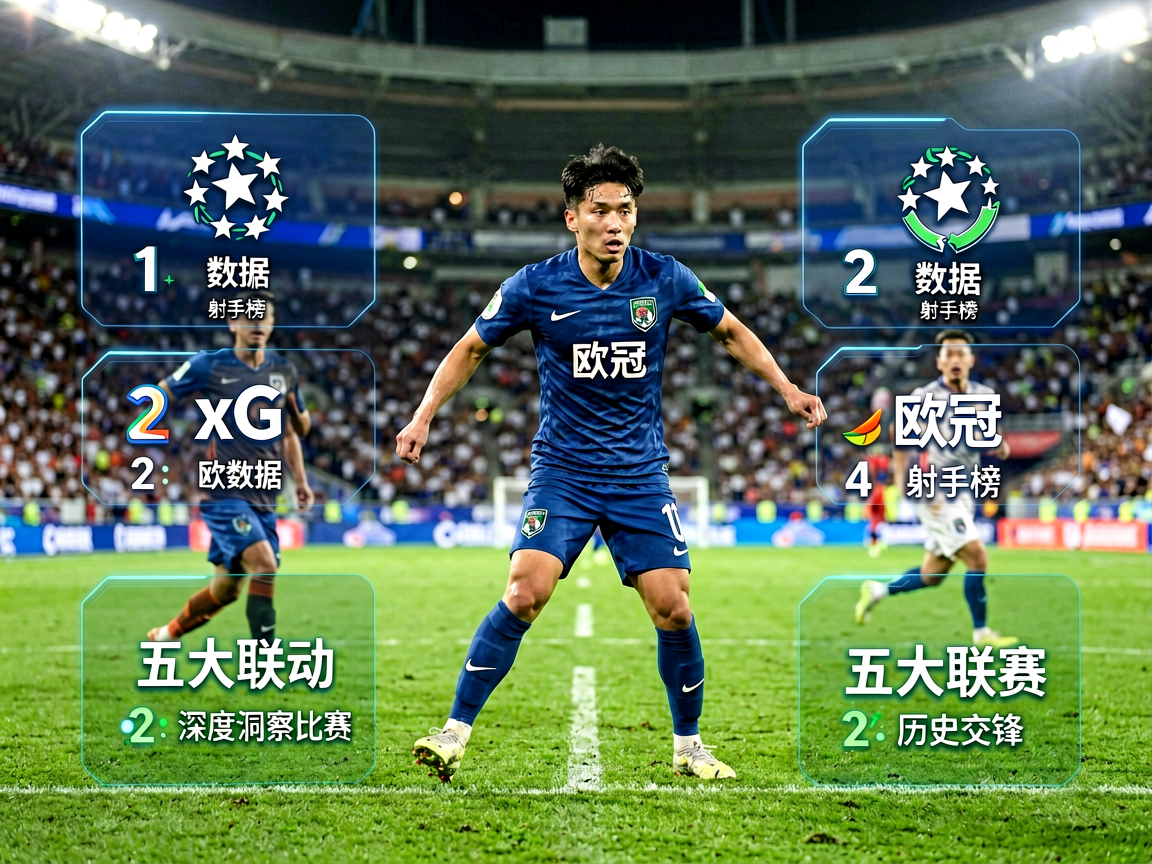 足球比赛现场，球员在绿茵场上激烈对抗